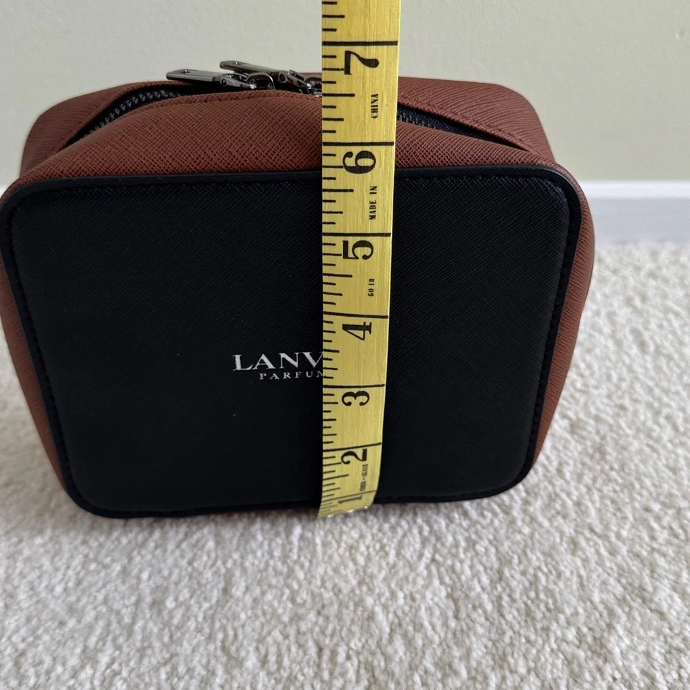 Lanvin Parfums Zippered Black and Brown Toiletry Bag